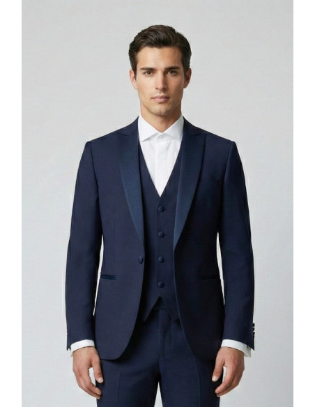 Privat Fashion abito con petto in raso e gilet monetraso-ab213/3p [c9ce6f65]