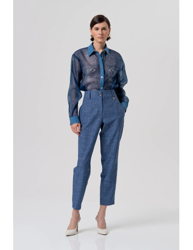 Fracomina pantalone carrot chino in Principe di Galles fr26sv4008w645o2 [4a3071d5]