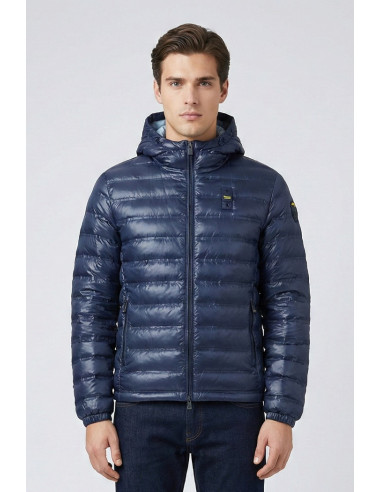 Blauer giubbetto termosaldato con cappuccio Charles 26sbluc02179-007104 [e5acf8ec]