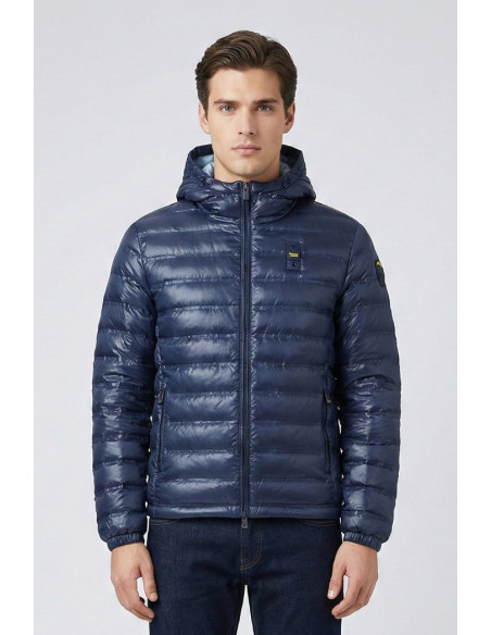 Blauer giubbetto termosaldato con cappuccio Charles 26sbluc02179-007104 [e5acf8ec]