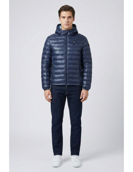 Blauer giubbetto termosaldato con cappuccio Charles 26sbluc02179-007104 [8ec73dfb]