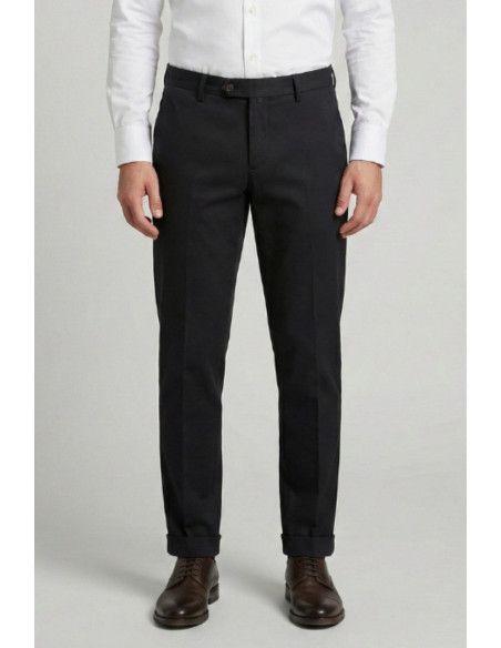 Squad2 pantalone chino con trama diagonale e risvolto napoli126092 [4760ac15]
