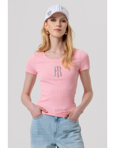 Fracomina t-shirt slim a costine fp26st3001j42701 [949b058b]