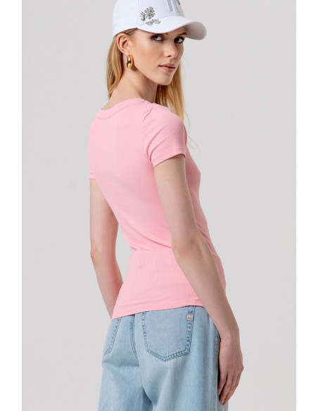 Fracomina t-shirt slim a costine fp26st3001j42701 [faa08782]