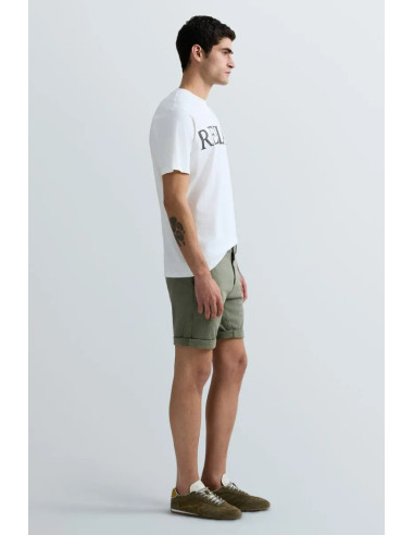 Replay t-shirt girocollo in jersey di cotone con stampa lettering m3099-2660 [02d49755]
