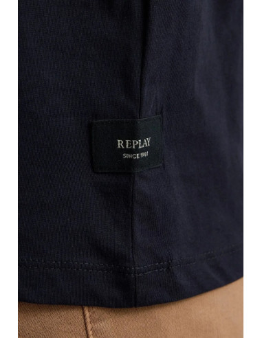 Replay t-shirt girocollo in jersey di cotone con stampa lettering m3099-2660 [2b87ab49]