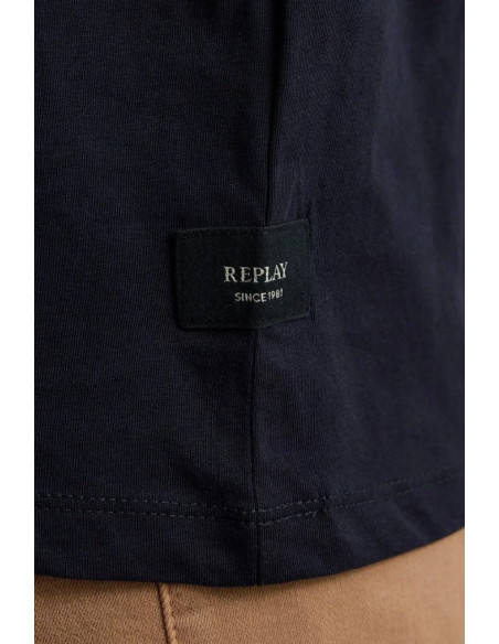 Replay t-shirt girocollo in jersey di cotone con stampa lettering m3099-2660 [2b87ab49]