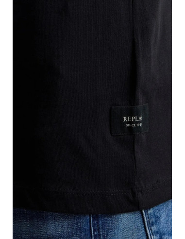 Replay t-shirt girocollo in jersey di cotone con stampa lettering m3099-2660 [9b9ba9c3]
