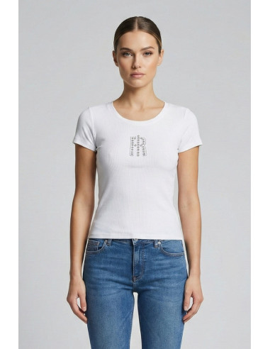 Fracomina t-shirt slim a costine fp26st3001j42701 [31eabb53]