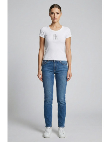 Fracomina t-shirt slim a costine fp26st3001j42701 [5fd1395a]