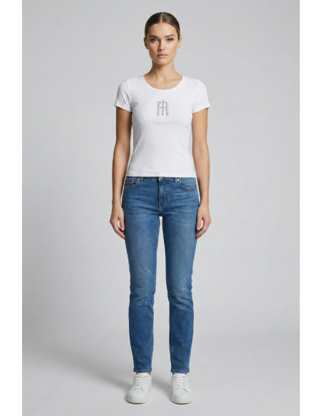 Fracomina t-shirt slim a costine fp26st3001j42701 [5fd1395a]