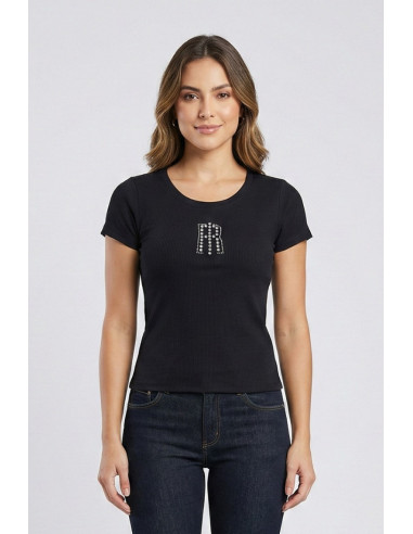 Fracomina t-shirt slim a costine fp26st3001j42701 [1ae803df]