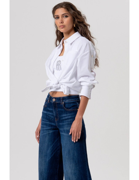 Fracomina jeans flare in denim con lavaggio medio fp26sv3015d46401 [25afea7c]