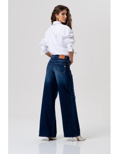 Fracomina jeans flare in denim con lavaggio medio fp26sv3015d46401 [92b22b78]