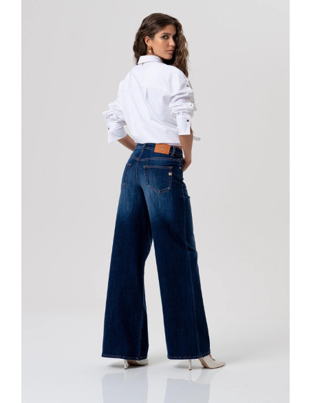 Fracomina jeans flare in denim con lavaggio medio fp26sv3015d46401 [92b22b78]