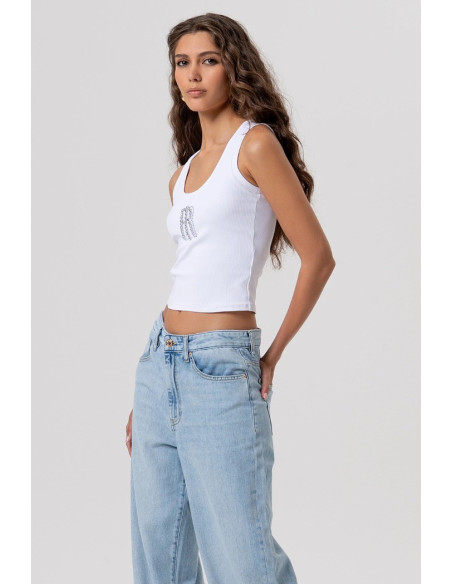 Fracomina jeans flare in denim con lavaggio medio fp26sv3023d41903 [adb89251]