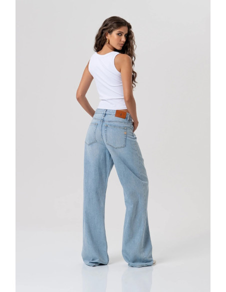 Fracomina jeans flare in denim con lavaggio medio fp26sv3023d41903 [1aa55355]