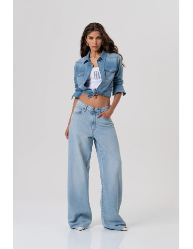 Fracomina jeans flare in denim con lavaggio medio fp26sv3023d41903 [1ff5144b]