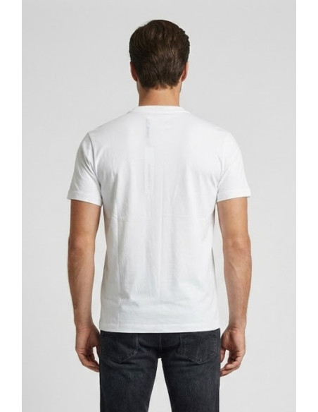 John Richmond t-shirt girocollo in cotone con logo sul petto uma25045ts [b2e42cd3]