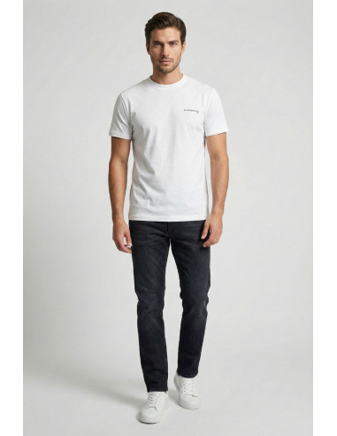 John Richmond t-shirt girocollo in cotone con logo sul petto uma25045ts [05f9edd7]