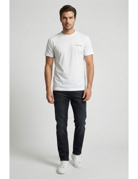 John Richmond t-shirt girocollo in cotone con logo sul petto uma25045ts [05f9edd7]