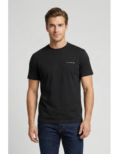 John Richmond t-shirt girocollo in cotone con logo sul petto uma25045ts [40c0d752]