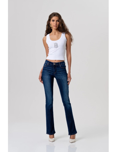 Fracomina jeans bootcut effetto push up in denim con lavaggio scuro fp26sv8020d46401 [64b12106]