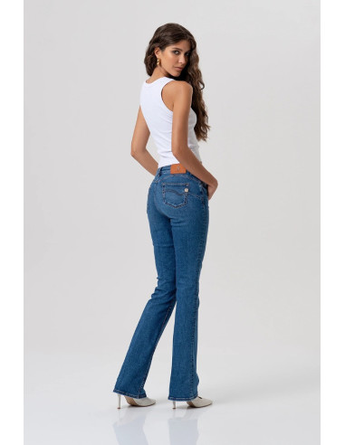 Fracomina jeans bootcut effetto push up in denim con lavaggio medio fp26sv8020d46002 [72878b14]