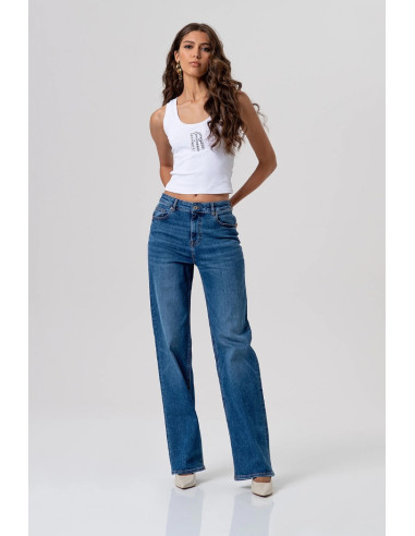 Fracomina jeans flare effetto push up in denim con lavaggio medio fp26sv8050d46002 [eca6592b]