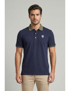 Blauer polo in piquet logata Oakland 26sblut02294-006801 [03fa3ed8]