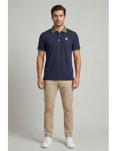 Blauer polo in piquet logata Oakland 26sblut02294-006801 [6dc1bcd1]