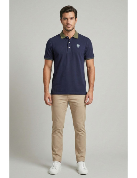 Blauer polo in piquet logata Oakland 26sblut02294-006801 [6dc1bcd1]
