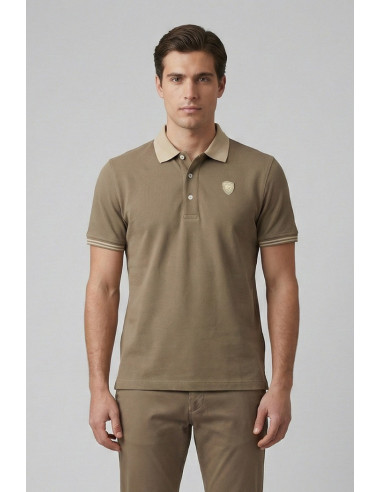 Blauer polo in piquet logata Oakland 26sblut02294-006801 [8f0ad738]