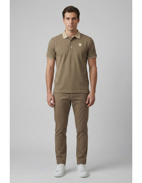 Blauer polo in piquet logata Oakland 26sblut02294-006801 [e1315531]