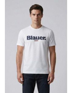 Blauer t-shirt con logo a contrasto Ernst 26sbluh02299-007439 [7a5f6a99]