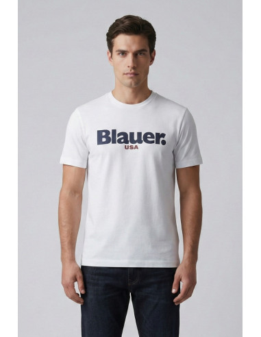 Blauer t-shirt con logo a contrasto Ernst 26sbluh02299-007439 [7a5f6a99]
