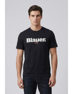 Blauer t-shirt con logo a contrasto Ernst 26sbluh02299-007439 [515dd215]