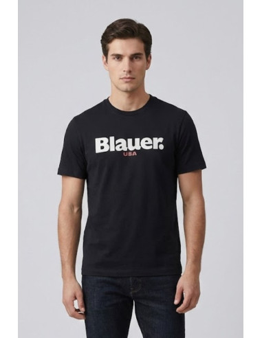 Blauer t-shirt con logo a contrasto Ernst 26sbluh02299-007439 [515dd215]