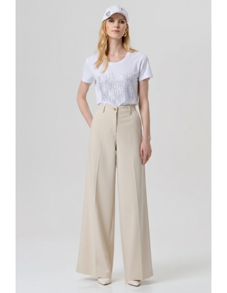Fracomina pantalone flare in gabardina di cotone fp26sv3035w42001 [f756e49d]