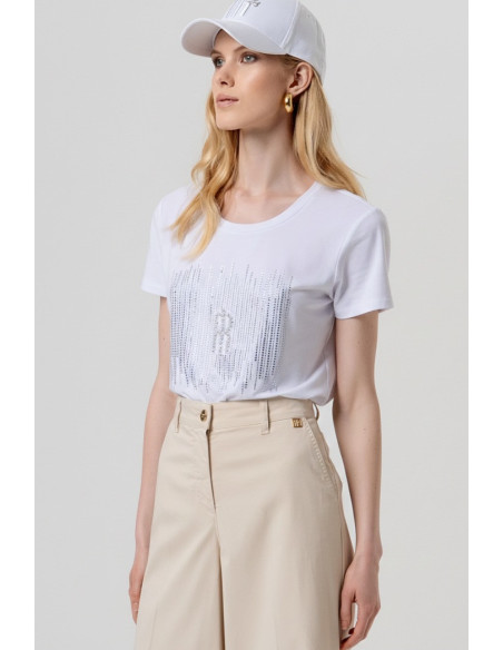 Fracomina pantalone flare in gabardina di cotone fp26sv3035w42001 [996d6694]