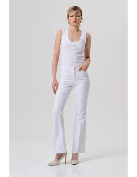 Fracomina pantalone bootcut in tessuto bull stretch fp26sva012w61501 [aacacc9a]