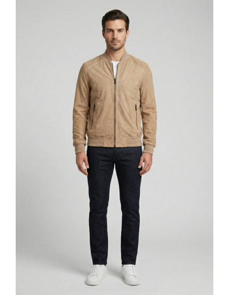Markup bomber traforato effetto scamosciato MK1940008 [b27cf307]