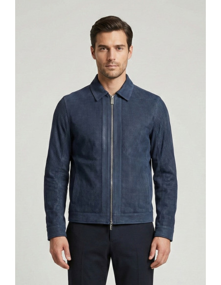 Markup overshirt traforata effetto scamosciato MK1940013 [83bacc6d]