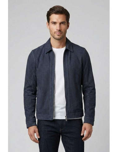 Markup overshirt traforata effetto scamosciato MK1940013 [5a9c8f60]