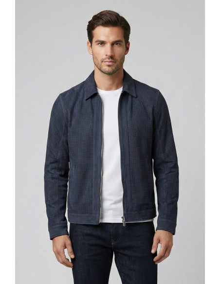 Markup overshirt traforata effetto scamosciato MK1940013 [5a9c8f60]