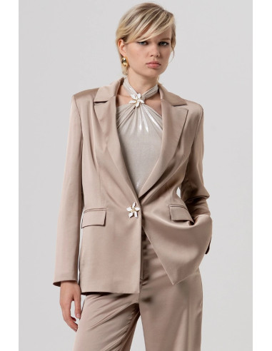 Fracomina blazer oversized monopetto in raso fq26sj3005w47001 [b84dc752]