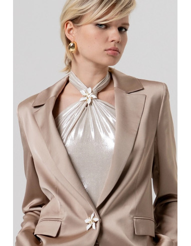 Fracomina blazer oversized monopetto in raso fq26sj3005w47001 [616b845f]