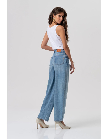 Fracomina jeans carrot balloon fit in denim con lavaggio medio fp26svd006d45003 [62a87b4e]