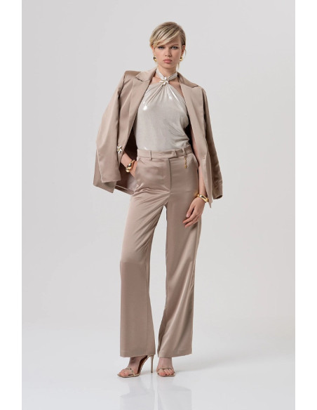 Fracomina pantalone flare a palazzo in raso fq26sv3005w47001 [c309f21f]