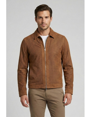 Markup overshirt traforata effetto scamosciato MK1940013 [a87b0378]